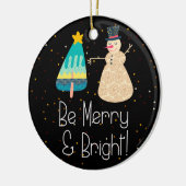 Kerstmis Merry & Bright Snowman Tree Ornament (Links)