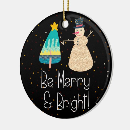 Kerstmis Merry & Bright Snowman Tree Ornament (Links)