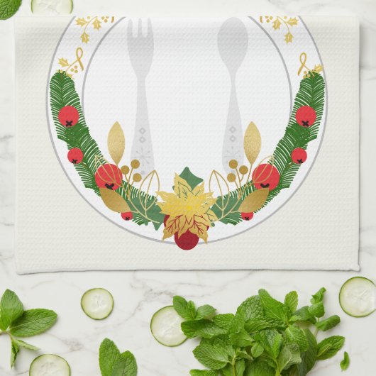 Kerstmis Merry & Bright Theedoek (Gevouwen)