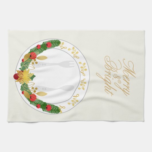 Kerstmis Merry & Bright Theedoek (Horizontaal)