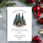 Kerstmis Merry & Bright – Waterverf Bos Kaart