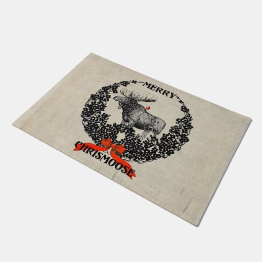 Kerstmis: Merry Chrismoose door Mat (Schuin)