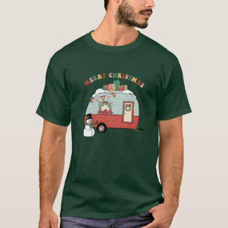 Kerstmis Merry Christmas Sneeuwman Camping Cadeaus T-shirt