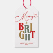 Kerstmis Merry en Bright Cadeautags Cadeaulabel (Voorkant)
