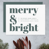 Kerstmis | Merry en Bright Forest Green Feestdagenkaart