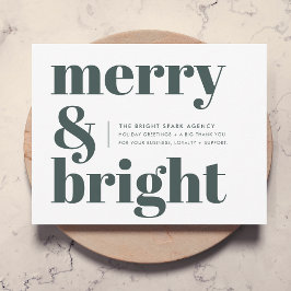 Kerstmis | Merry en Bright Forest Green Feestdagenkaart