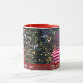 Kerstmis Merry en Bright Rustic Snowman Name Mok (Midden)