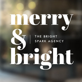 Kerstmis | Merry en Bright White Raamsticker