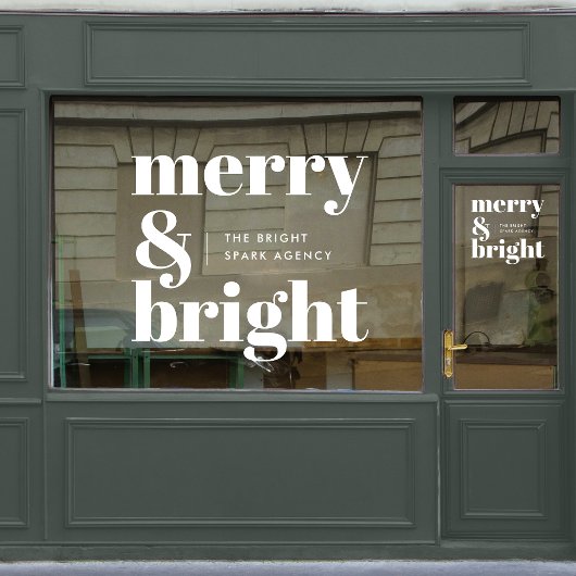 Kerstmis | Merry en Bright White Raamsticker