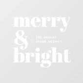 Kerstmis | Merry en Bright White Raamsticker (Vel)
