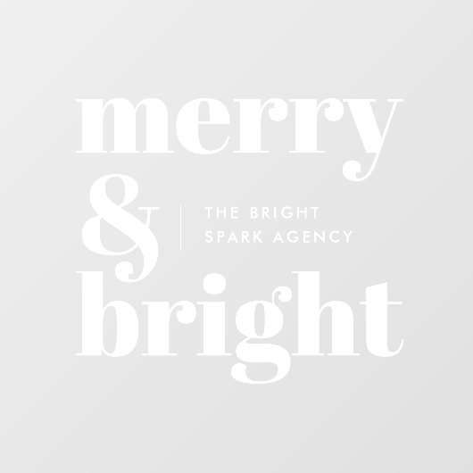 Kerstmis | Merry en Bright White Raamsticker (Vel)