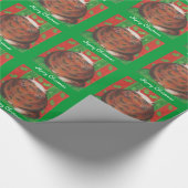 Kerstmis "Merry Kerstmis" groen Cadeaupapier (Hoek)