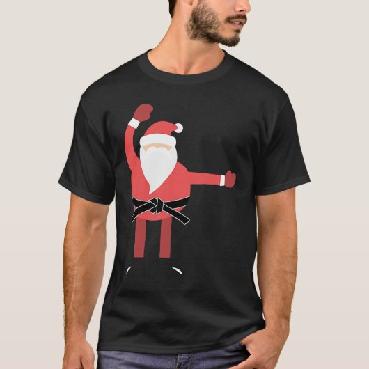 Kerstmis Merry Kick Mas Karate Santa Clau T-shirt (Voorkant)