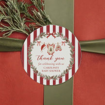 Kerstmis Merry Little Baby Shower Sticker
