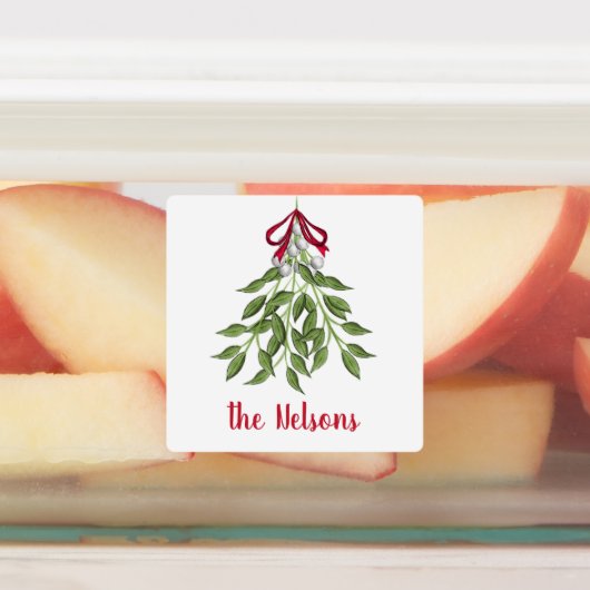 Kerstmis Merry Mistletoe Holiday Greenery Leaves Labels (Aangebracht)