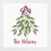 Kerstmis Merry Mistletoe Holiday Greenery Leaves Labels (Design 1)