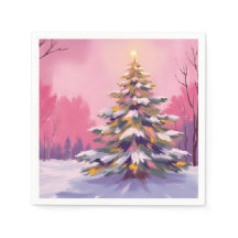 Kerstmis Merry Pink | Waterverf Kerstvakantie