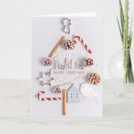 Kerstmis Merry Tekst Feestdagen Kaart (Voorkant)