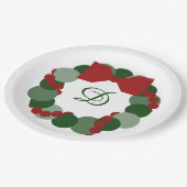 Kerstmis met aangepaste Borden van Monogram Party Papieren Bordje (Gekanteld)