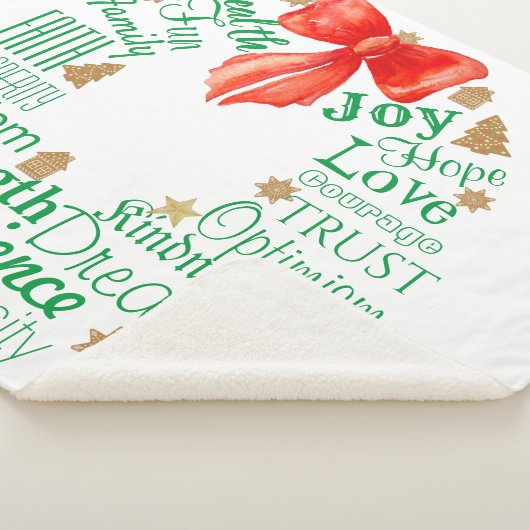 Kerstmis met aangepaste woorden en/of namen sherpa deken (3/4)