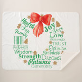 Kerstmis met aangepaste woorden en/of namen sherpa deken (Voorkant (horizontaal))