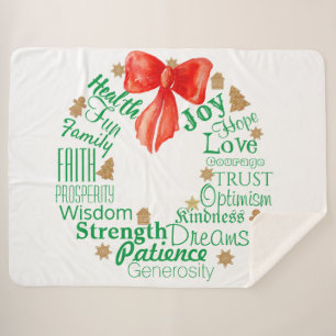 Kerstmis met aangepaste woorden en/of namen sherpa deken