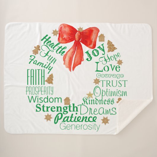 Kerstmis met aangepaste woorden en/of namen sherpa deken (Voorkant (horizontaal))