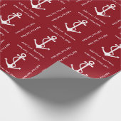 Kerstmis met anker en aangepaste tekst cadeaupapier (Hoek)