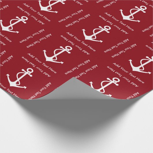 Kerstmis met anker en aangepaste tekst cadeaupapier (Hoek)