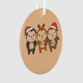 Kerstmis met apen of apen ornament (voorkant)