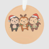Kerstmis met apen of apen ornament (voorkant)
