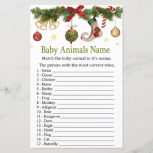 kerstmis met Baby Animals Name Game