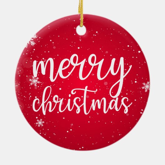 Kerstmis met bal en Teddy Bear Keramisch Ornament (Achterkant)