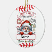 Kerstmis met ball Cute Santa Claus Keramisch Ornament (Links)