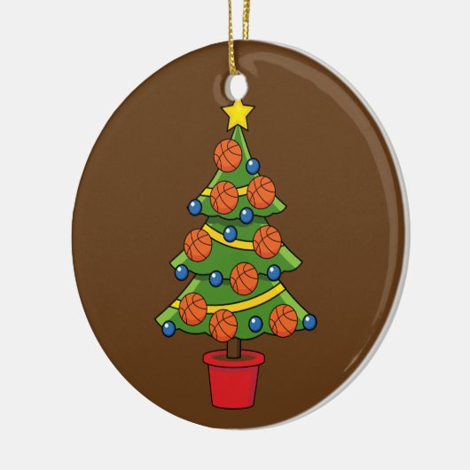 Kerstmis met Basketball Keramisch Ornament (Links)