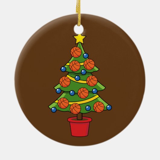 Kerstmis met Basketball Keramisch Ornament (Achterkant)