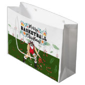 Kerstmis met Basketball Loading met Santa Claus Groot Cadeauzakje (Voorkant Gekanteld)