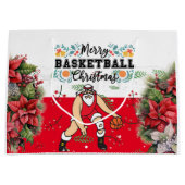 Kerstmis met Basketball Loading met Santa Claus Groot Cadeauzakje (Voorkant)
