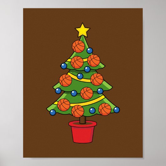 Kerstmis met Basketball Poster (Voorkant)