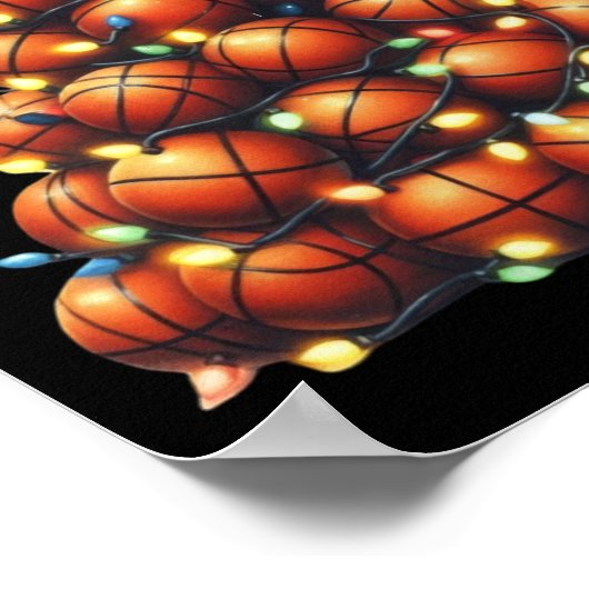 Kerstmis met Basketball Poster (Hoek)
