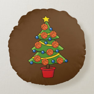 Kerstmis met Basketball Rond Kussen