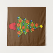 Kerstmis met Basketball Wandkleed (Voorkant (horizontaal))