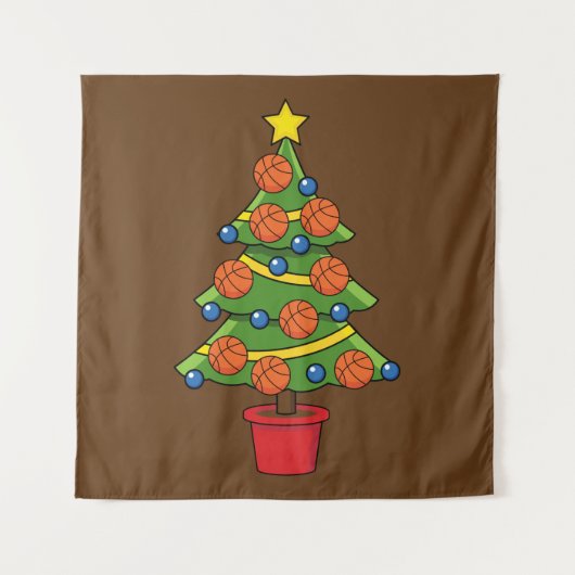 Kerstmis met Basketball Wandkleed (Voorkant)