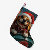 Kerstmis met Beagle-hond-achtbaan Kleine Kerstsok (Voorkant (Hangend))