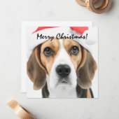 Kerstmis met Beagle Notitiekaartje (Voorkant / Achterkant in situ)