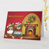 Kerstmis met Beer Kaart (Gele Bloem)