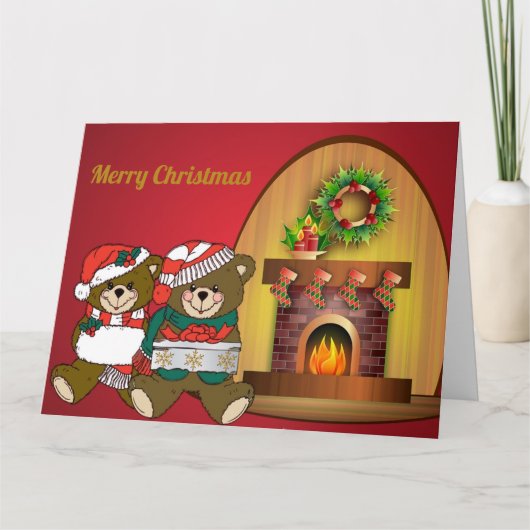 Kerstmis met Beer Kaart (Voorkant)