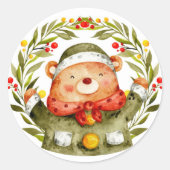 Kerstmis met Beer Sticker (Voorkant)