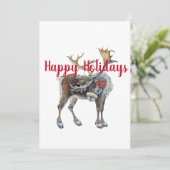 Kerstmis met begroeting feestdagenkaart (Staand voorkant)