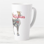 Kerstmis met  begroeting latte mok (Rechterhoek)